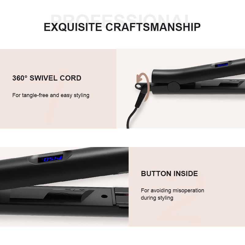 Ceramic Tourmaline Titanium Dual Voltage Infrared Flat Iron 2 In 1 Straightener