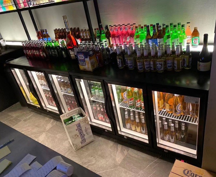 Back Bar Refrigerator Stainless Steel Beer Cooler Fridge With Led Lighting