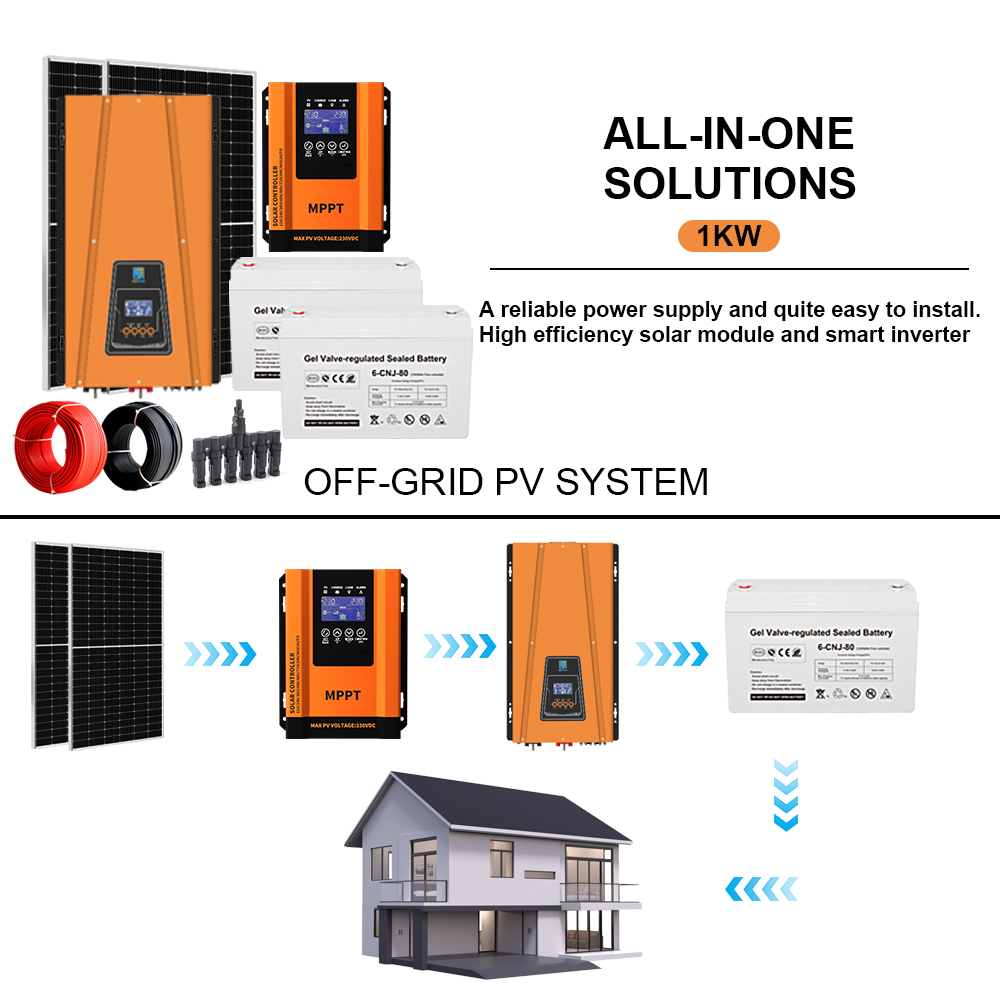 Customized 1KW Solar Energy System Off Grid Solar Power System For Home 50Hz/60Hz