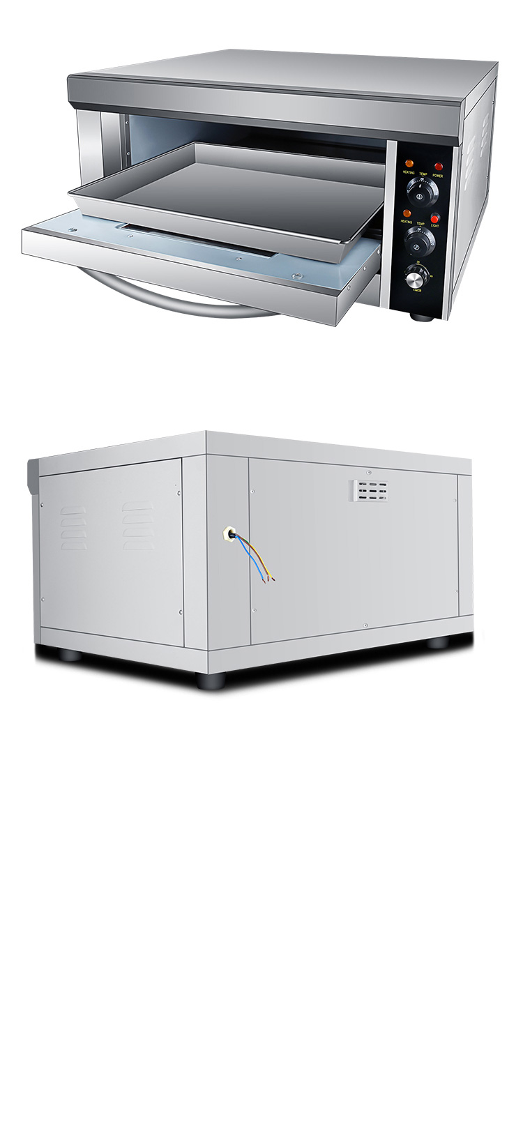 Commercial Electric Bakery Oven with 1 Layer and 1 Tray 850x620x450mm Efficiency