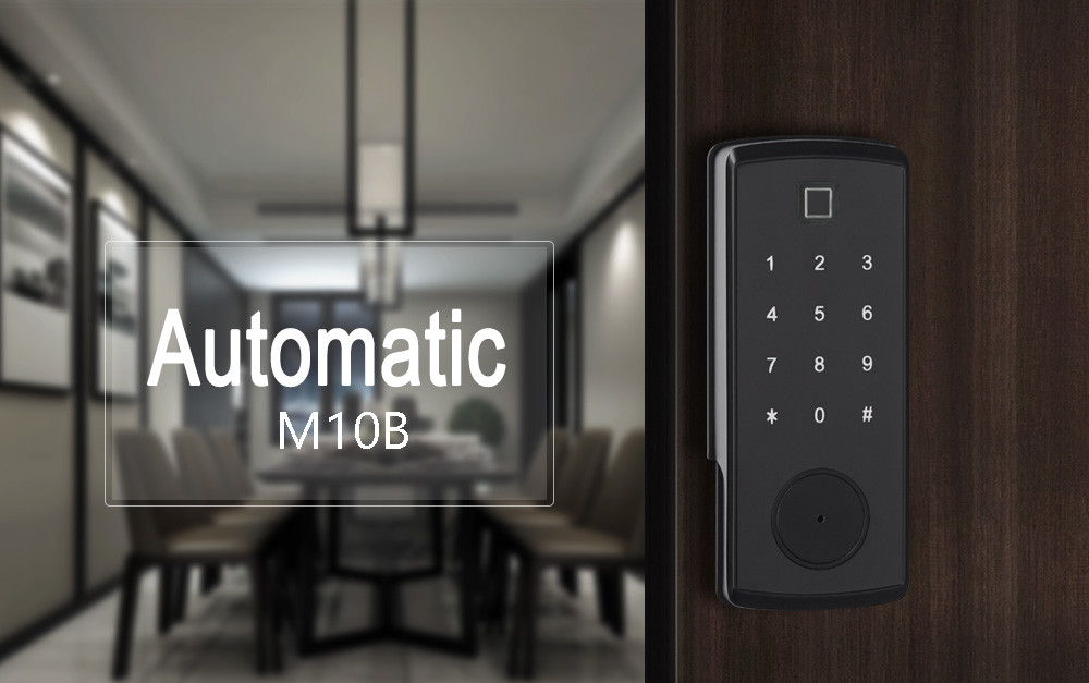 Smart Safety Automatic Password Card Bolt Lock With Black Zinc Alloy Material RIM Lock