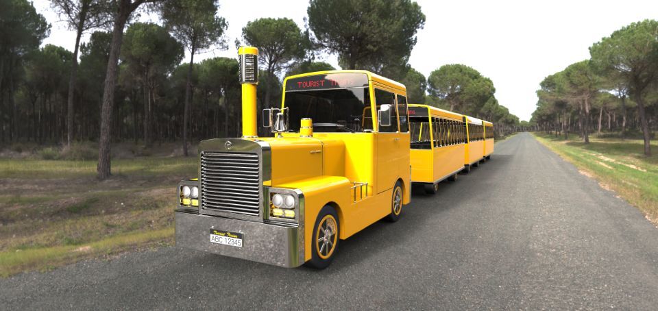 Metal Structure Mini Trackless Train 62 Seats For Amusement Park Diesel Powered