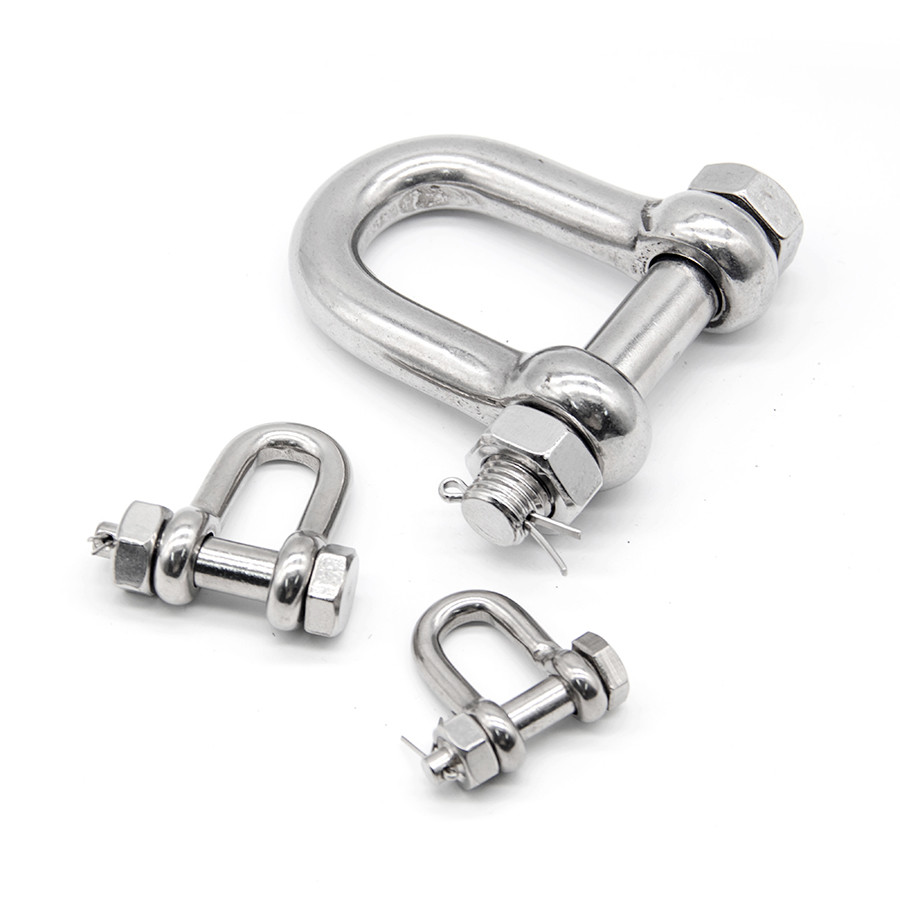 Stainless Steel American Style D Type Chain Shackle With Safety Pin
