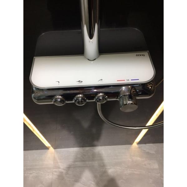 AT-H005 luxury #304 SS Ating thermostatic shower sets rectangle top Shower with hand shower water outlet