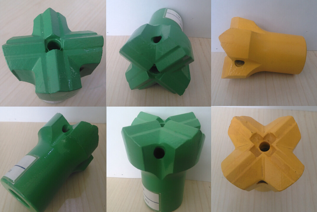 Green Color Tapered Cross Type Bit Metal Drill Bit Forging 45CrNiMoV Material