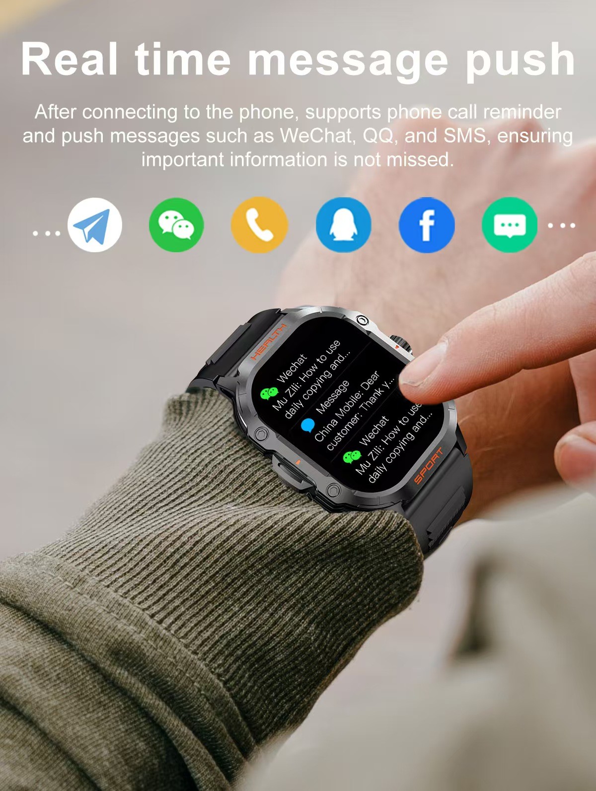 Outdoor HK24 SmartWatch 2.01 Inch Amoled Screen BT Call IP67 Waterproof SmartWatch