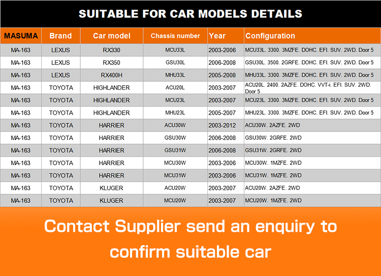 MA-163 MASUMA Custom Spare Part Rear Control Arm 48780-48030 for LEXUS RX330 MCU33L