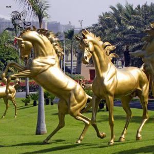 China BLVE Golden Horse Statues Copper Garden Life Size Bronze Horse Sculptures Metal Large Outdoor Decoration on sale