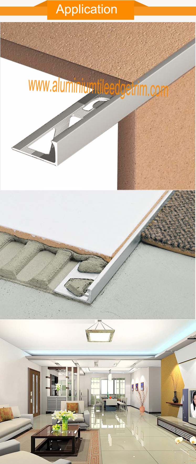 aluminium straight edge trim installing