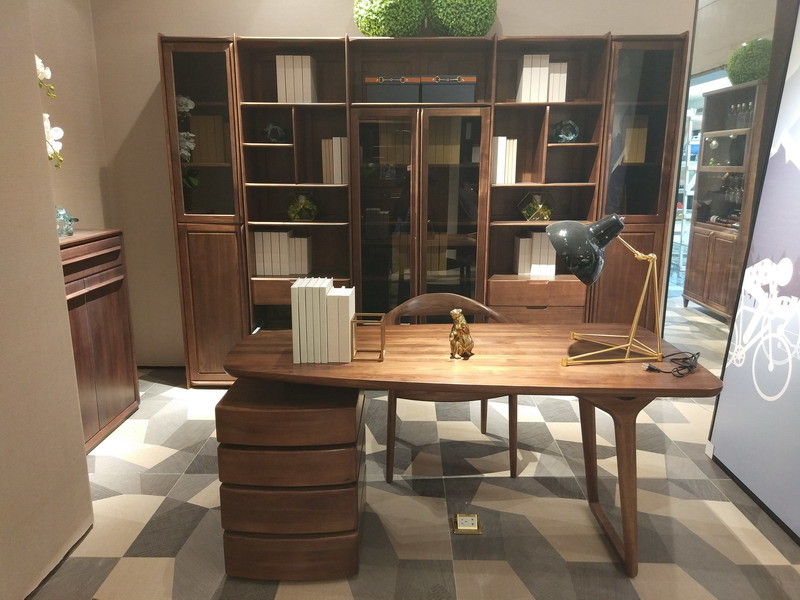 American Dark Walnut Wood Furniture Nordic design of Writing Desk Reading table in Home Study room Office Furniture