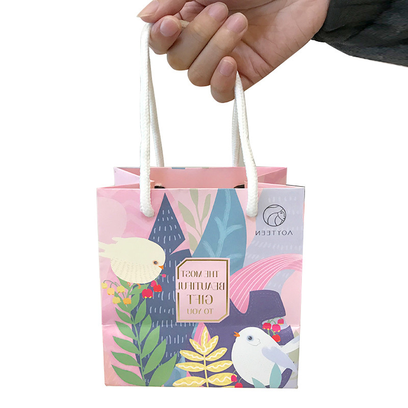 Pink Underwear Paper Shopping Bags With Handles Matt Lamination