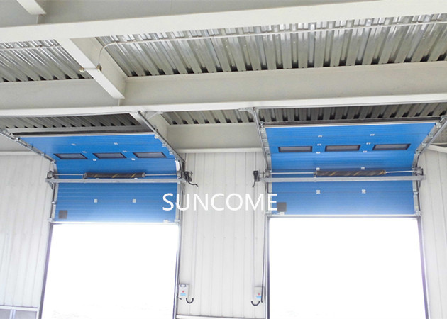 0.2-0.5m/s Opening Speed Industrial Sectional Doors Sandwich Construction Steel
