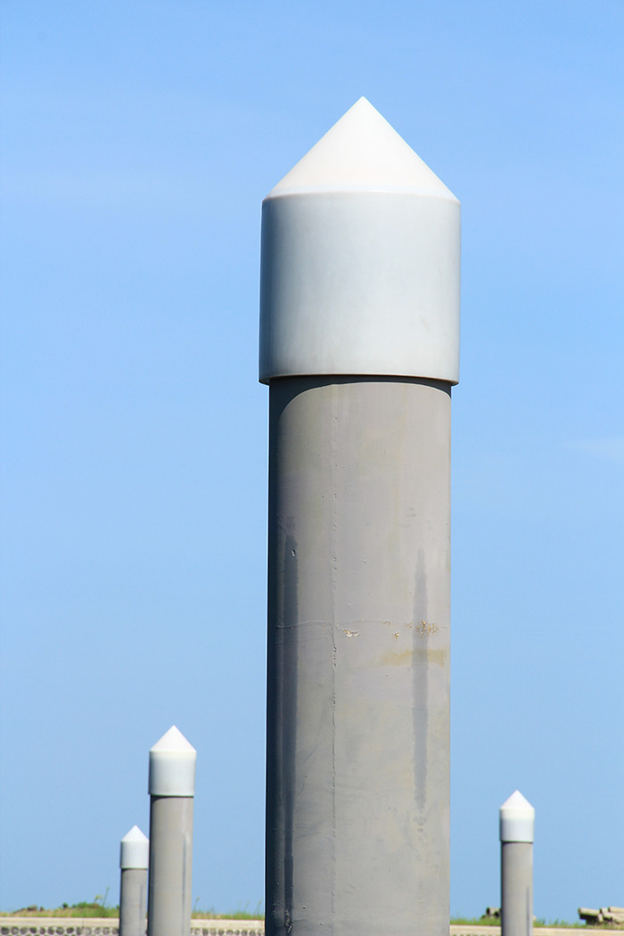 Marine Aluminum Alloy Dock Plastic Pile Cap for Marina Dock Pile Guide