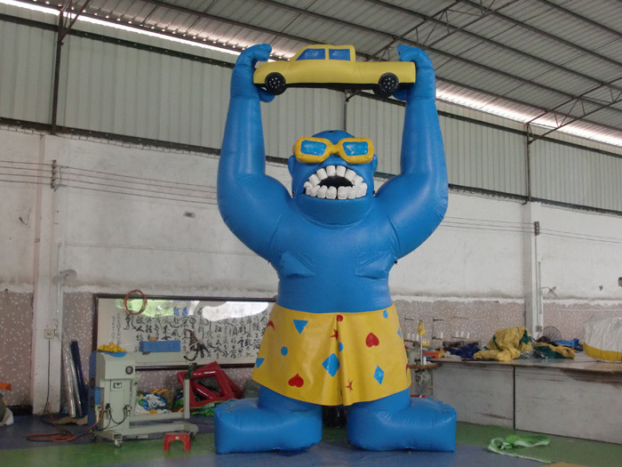 Giant Inflatable Cartoon , PVC Tarpaulin Inflatable Gorila for Advertising