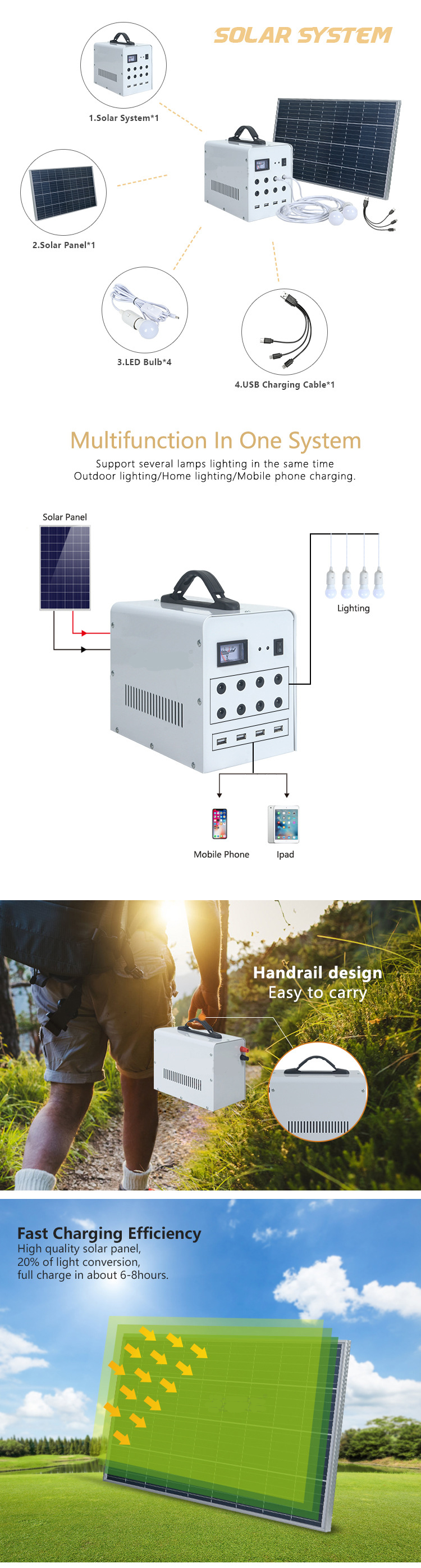AC Outlet Off Grid PV System Portable Power Station Explorer Solar Generator 110v