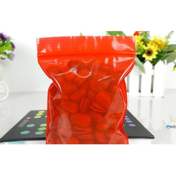 red color LDPE food grade plastic ziplock waterproof dustproof reclosable grip seal bags
