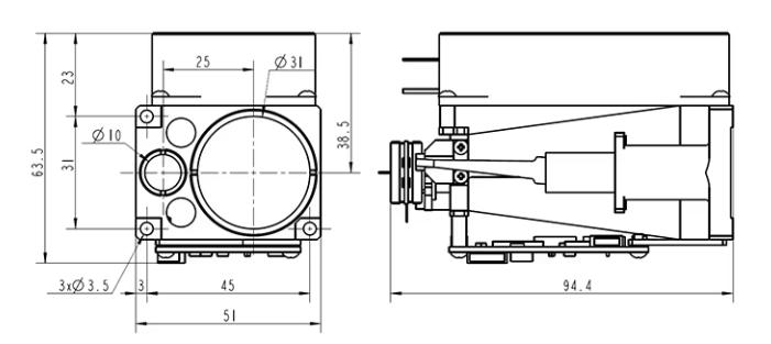 Optic Laser Rangefinder 3000m UAV 10km Vehicle Fiber Optic Laser Rangefinder Module