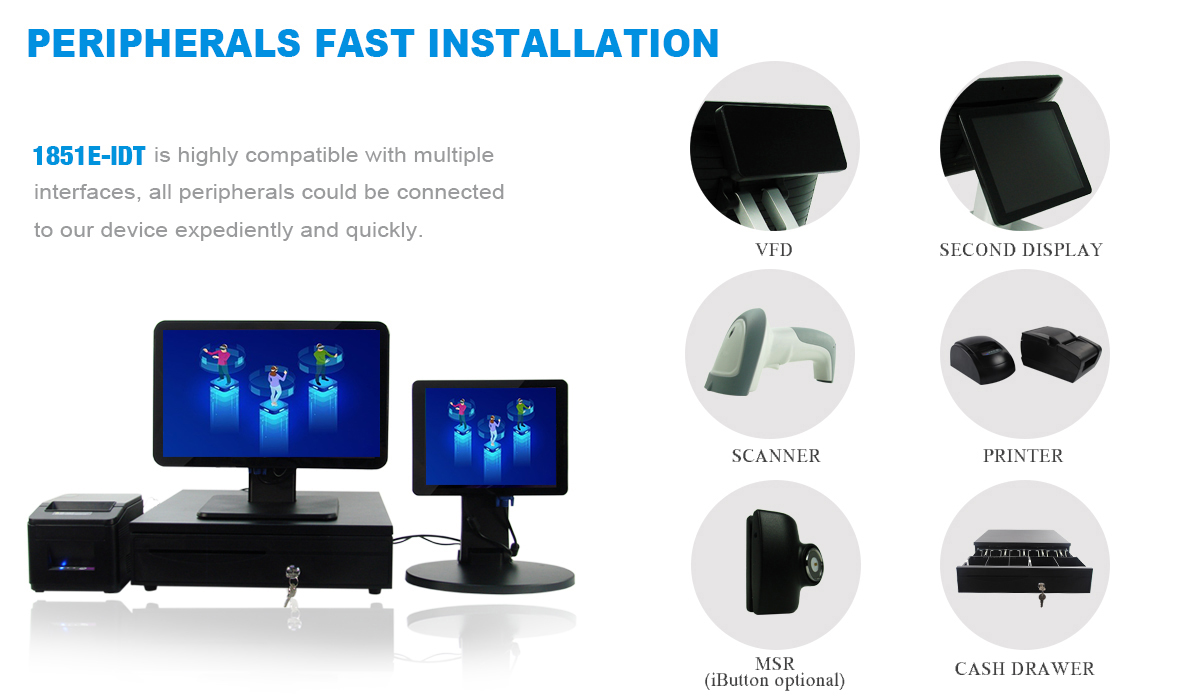 Windows OS System 1366x768 Pos Counter Computer