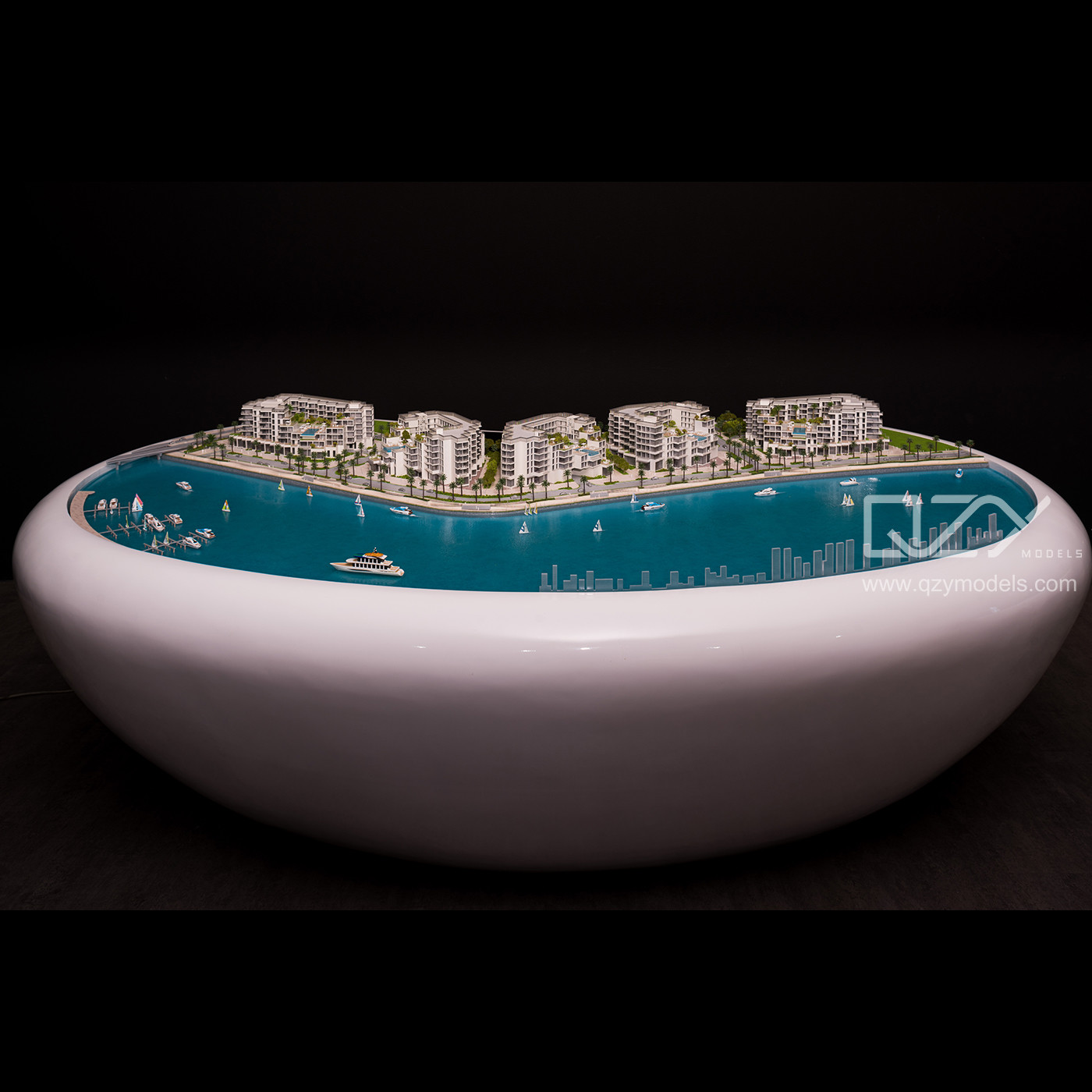 HandCraft Scale 3D Print Architectural Model Doha Les Vagues RéSidence 1/250