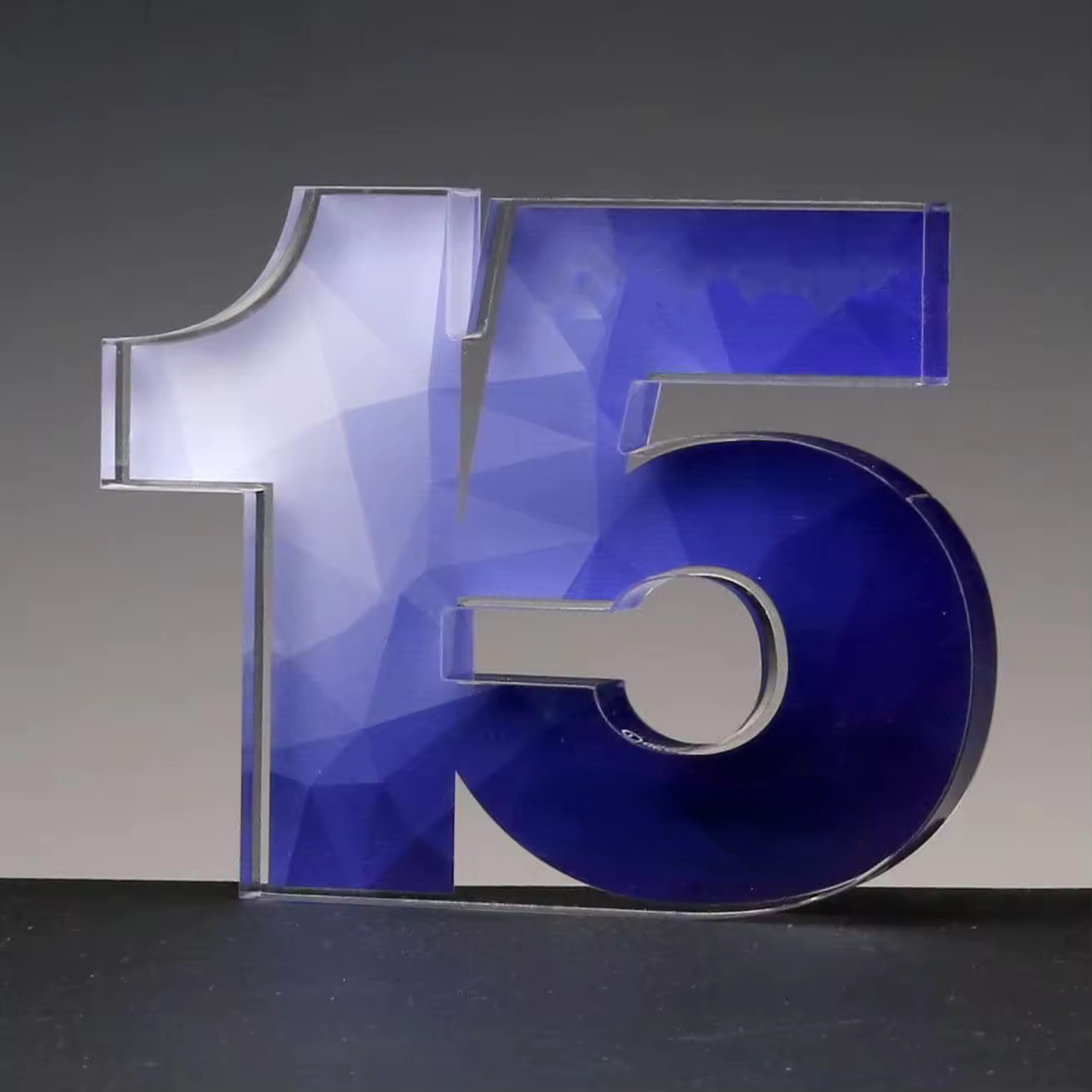 Clear Plexiglass Number Acrylic Award Block Custom Printing For Company Events