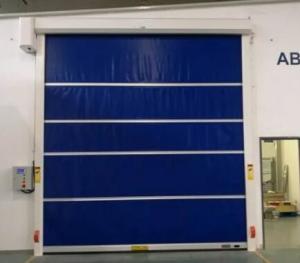 China Automatic Rapid Roller Doors Pvc Industrial Rolling Shutter Security Door PLC Control on sale