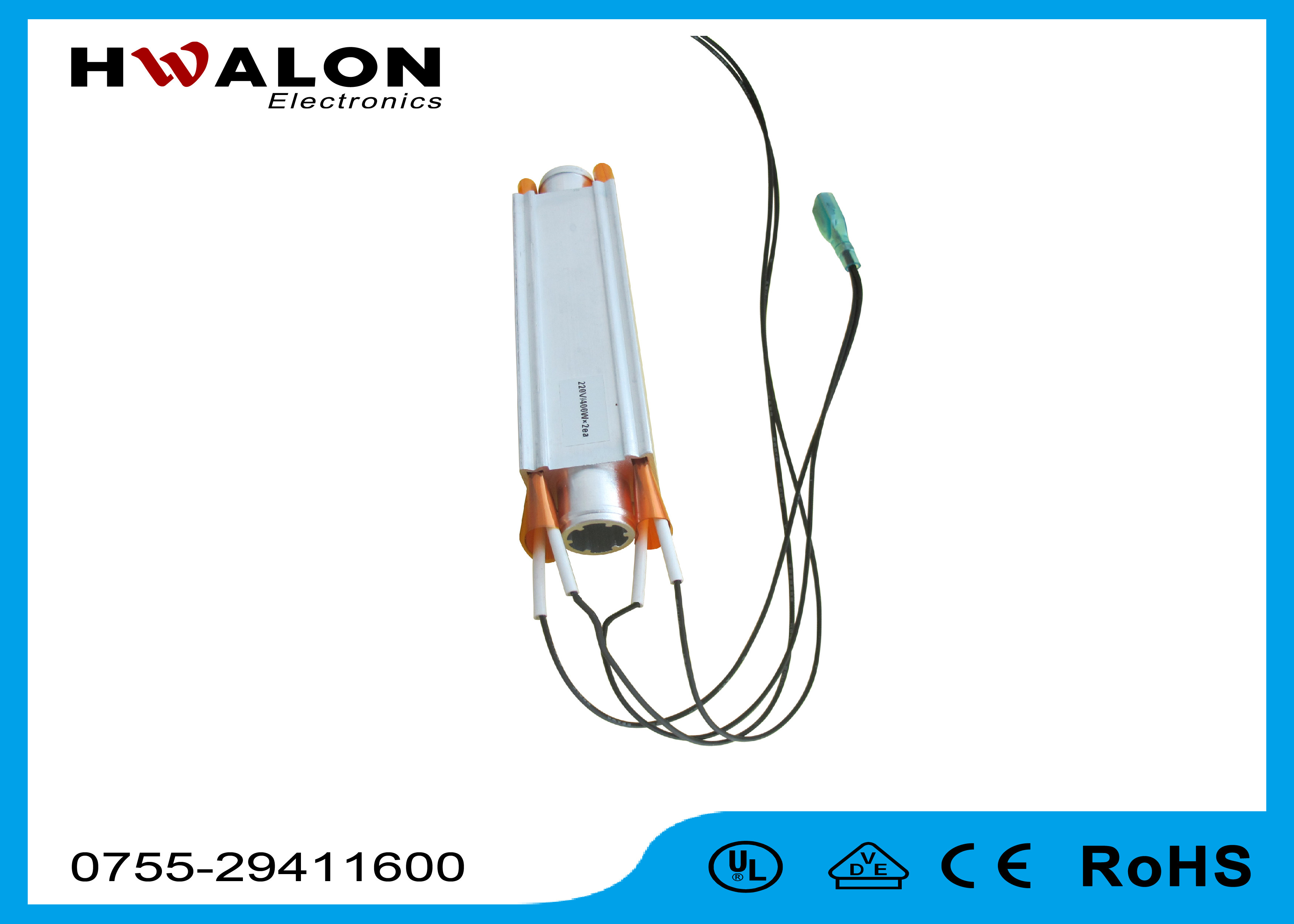 Long Leads Liquid Ceramic Resistor Heater PTC Environmental Protection