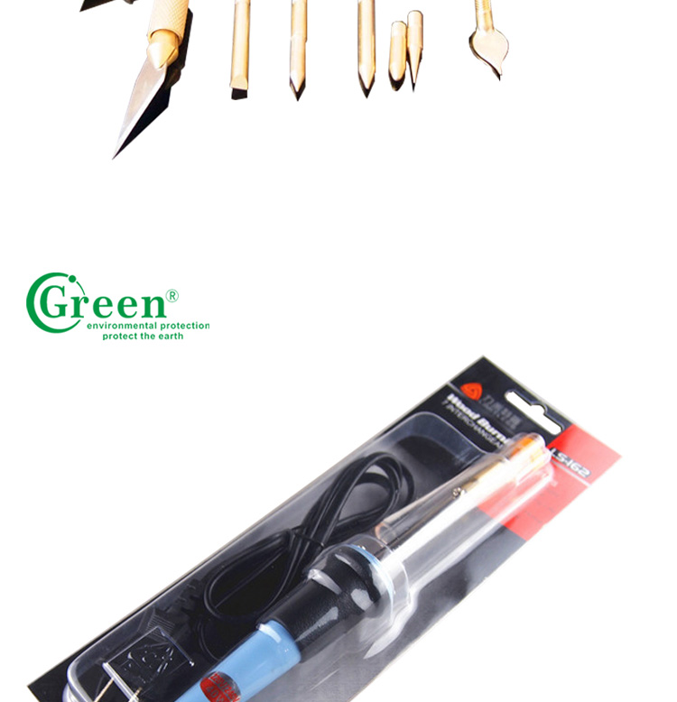 400℃ Pyrography Electric Pen Wood Burning Kit Temperature Adjustable Green PS0800