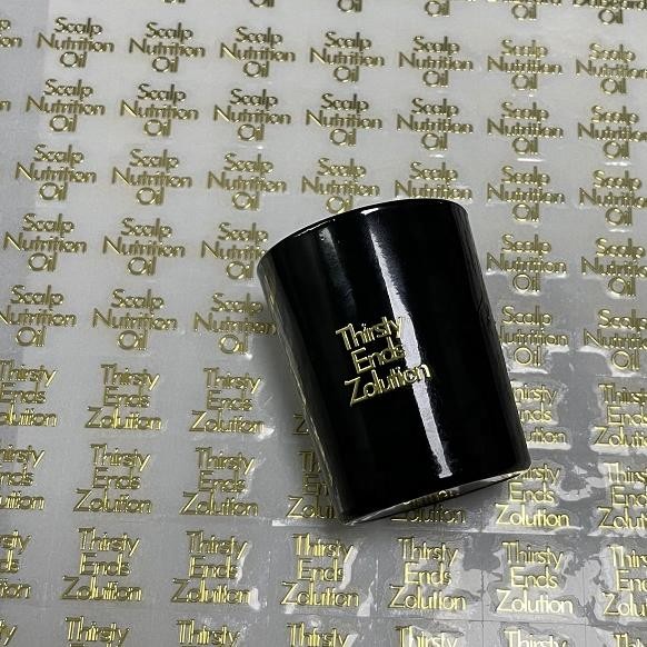 New Trend Embossed Sticker Matte Black Embossed Sticker Labels for Candle Perfume