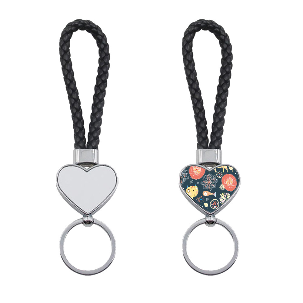 Blank Sublimation Keyrings For Car With Hand Woven Rope Sublimation Personalized Gifts For Photos Printing