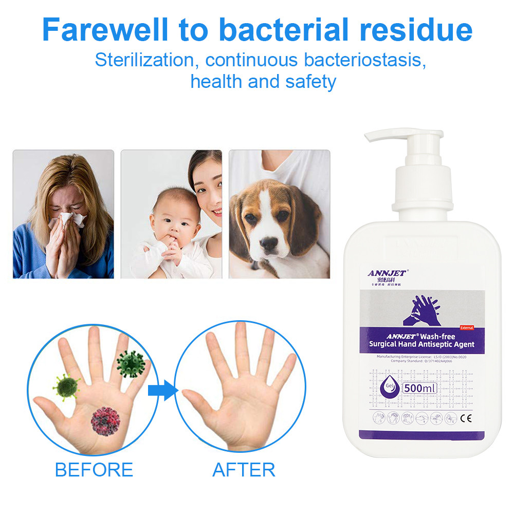 Kill 99.99% Germs Antiseptic Rinse Free 75% Alcohol Hand Sanitizer Gel , Waterless Instant Hand Sanitizer