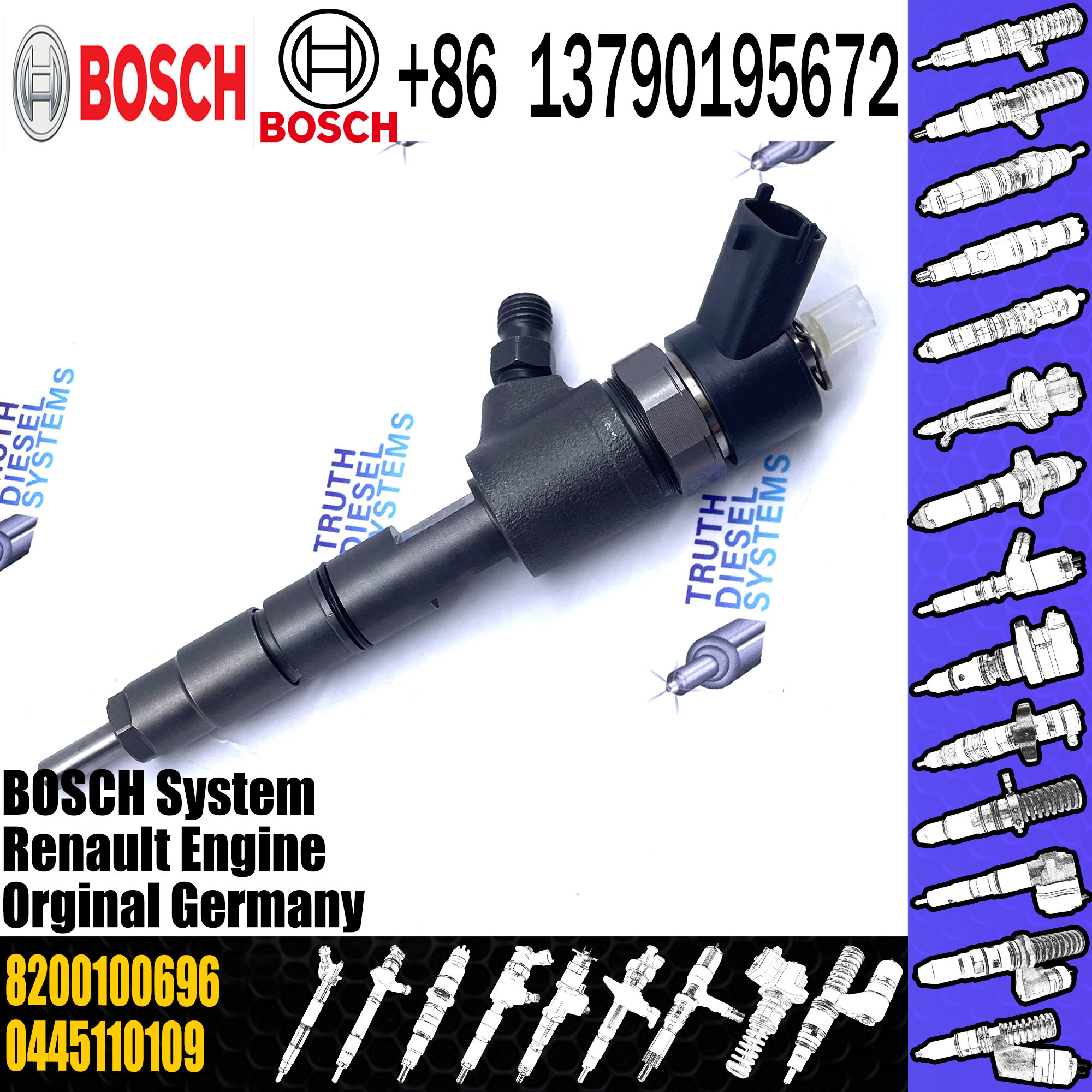 8200100696 BOSCH Diesel Injector Diesel Fuel Injector For 0445110109