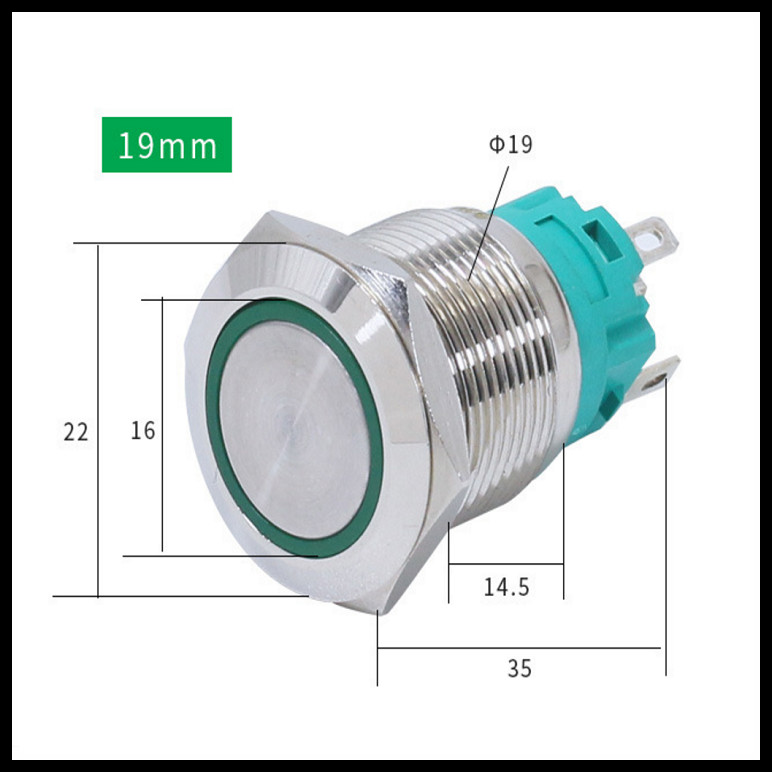 IP66 RoHS Waterproof Keyboard Button LED Illuminated Metal Button