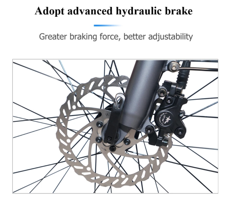 7 Speed Electric Mountain Bike 500W 48V Motor 17Ah Battery Disc Brake For Adults