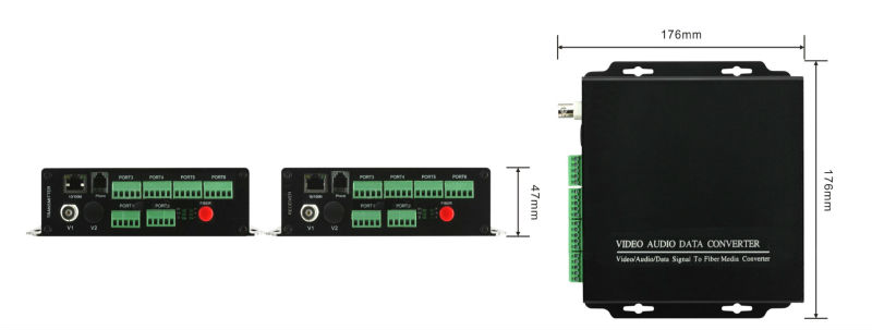2 channel Analog video signal bnc coaxial RS422 data hdmi to fiber optical converter