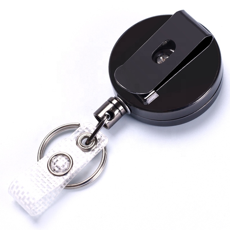 Deyi Metal Carabiner Round Badge Reel ID Card Keychain Whistles Lanyards School Office