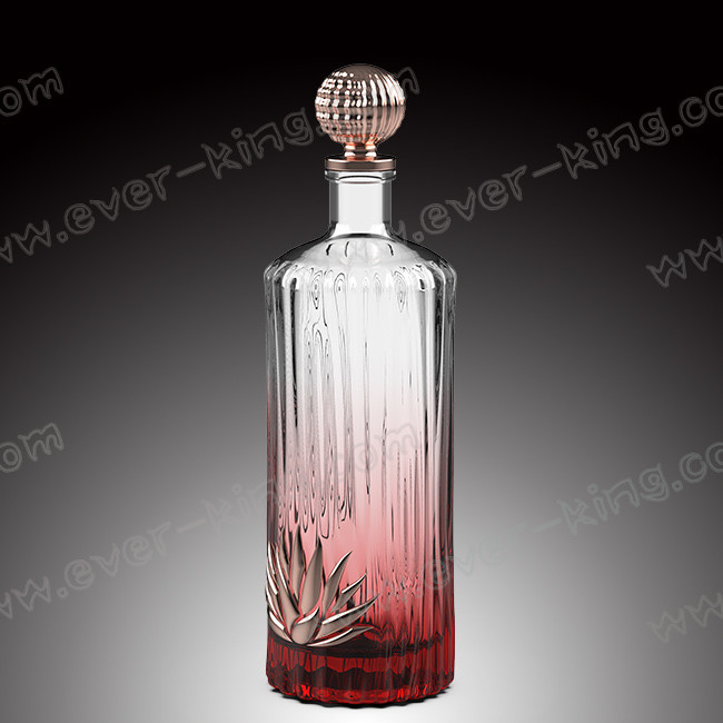 New Design Luxury 700ml Tequila Glass Bottle With Glass Cap