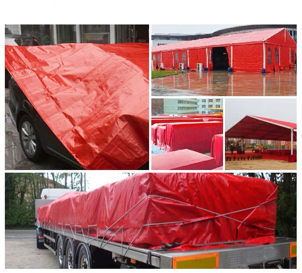 18oz PVC Vinyl Tarpaulin PVC Snow Removal Tarp With Straps For Construction Site