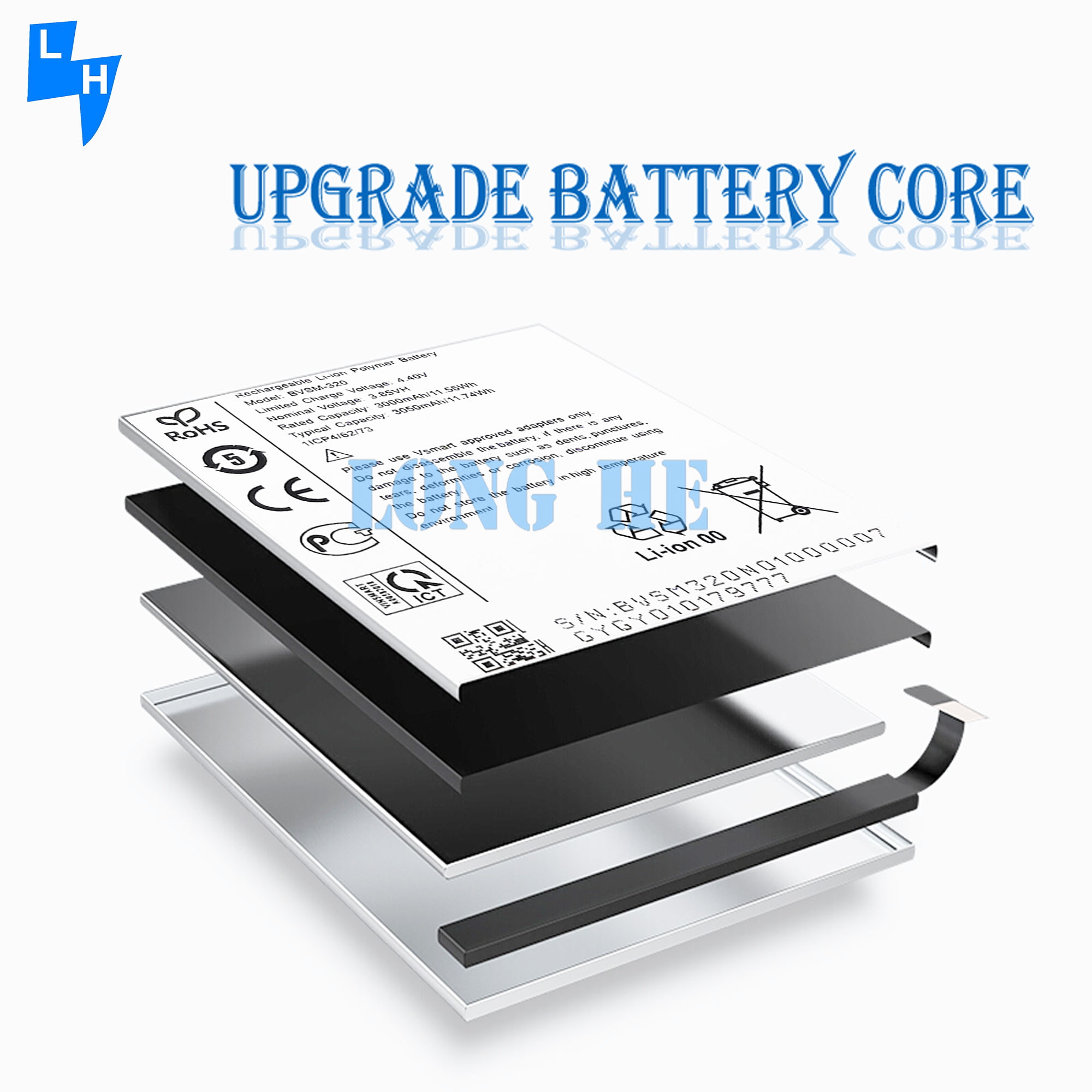 RECHARGABLE OEM BVSM-320 4.35V 3050mAh Yellow Lithium Polymer Battery For Vsmart Star