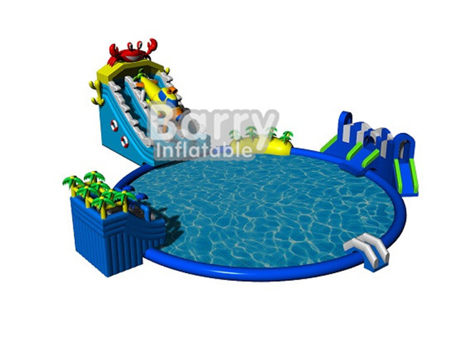 Blue seaworld amusement park equipment with big swiming pool for commercial event