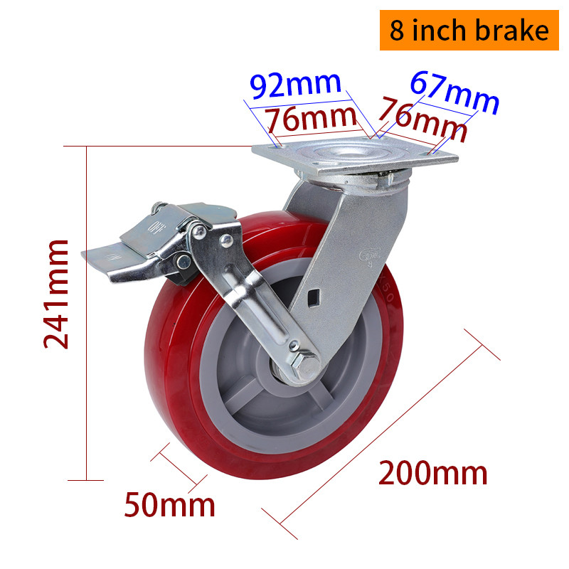 EDL Heavy Duty Casters 200mm 8 Inch Swivel Caster Wheels 738-86