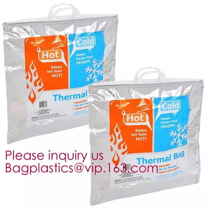 Aluminum Foil Insulated Cooler Bags Waterproof Folding Thermal Lunch Bag,Zip-Lock Grocery Handle Thermal Insulation Cool