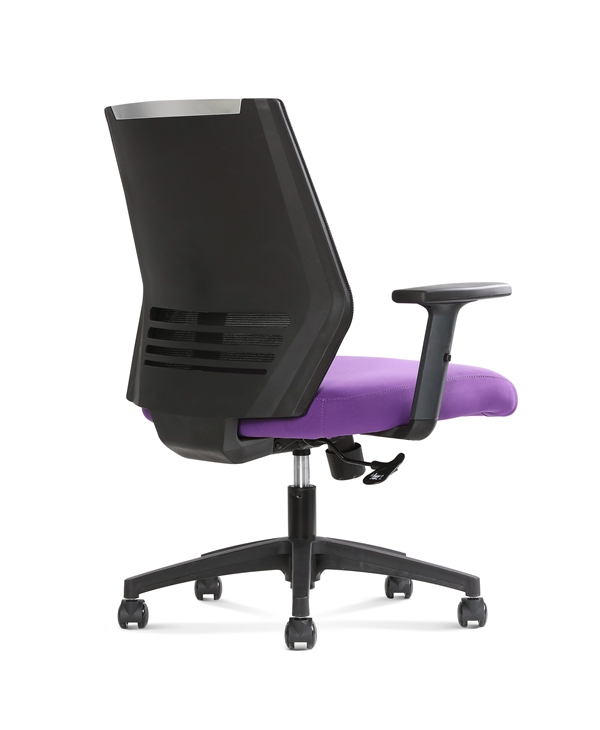 Mid Back Steel Frame Mesh Office Swivel Chair Nylon Purple Backrest Ergo