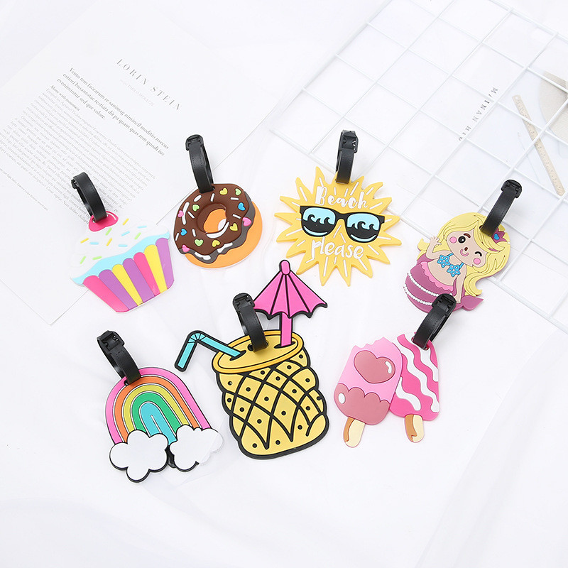 Cartoon Silicone Luggage Tags for Suitcases and Schoolbags on Summer Vacation