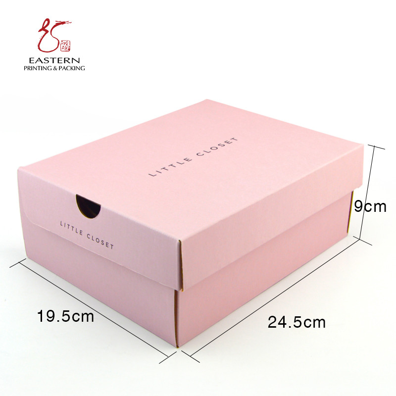 Custom Logo Corrugated Paper Packaging Box - Pink Hand-Drawn Design