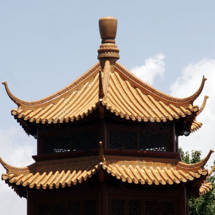 Clay burn roof tiles for Chinese temple restoration in Malaysia