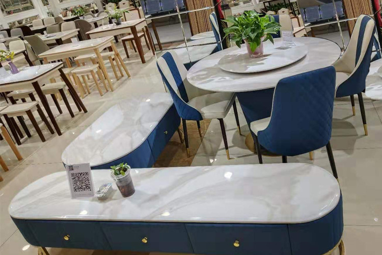 Easy Maintenance European Style Coffee Table With Crack Pattern