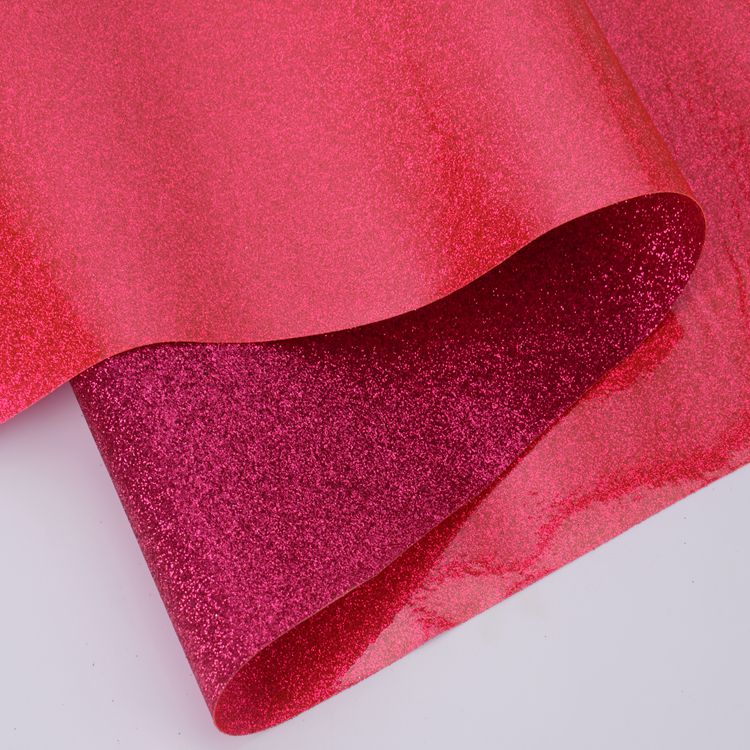 Cosmetic Bag Material Glitter Pvc Fabric / Glitter Pvc Film For Making Bags