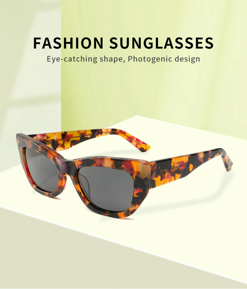 Rectangle Cateye retro Square Sunglasses 90s Acetate For Women