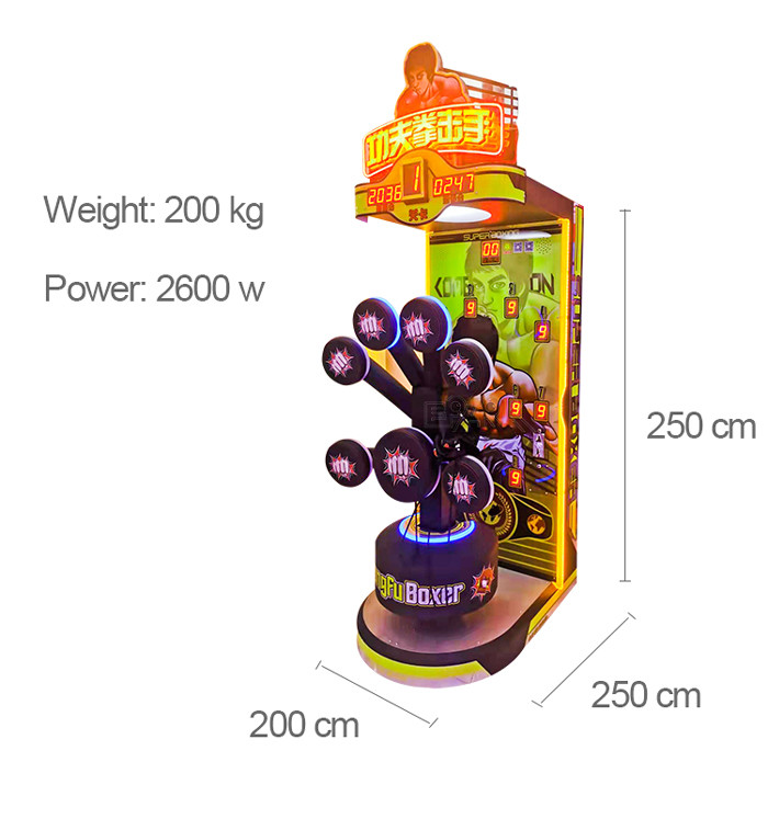 2000W Boxing Arcade Machine Coin pusher Multiple Goals Boxer Punch Game