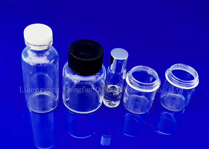 Clear 10-200ml Threaded Reagent Bottle Glass Quartz